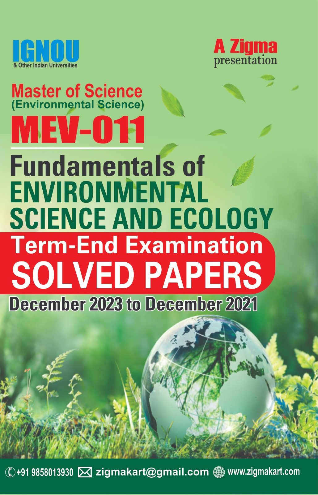 IGNOU MEV-11 Fundamentals of Environmental Science and Ecology Term End Solved Papers